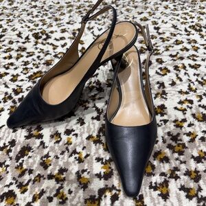 Sam Edelman Black Pointed Slingback Heels